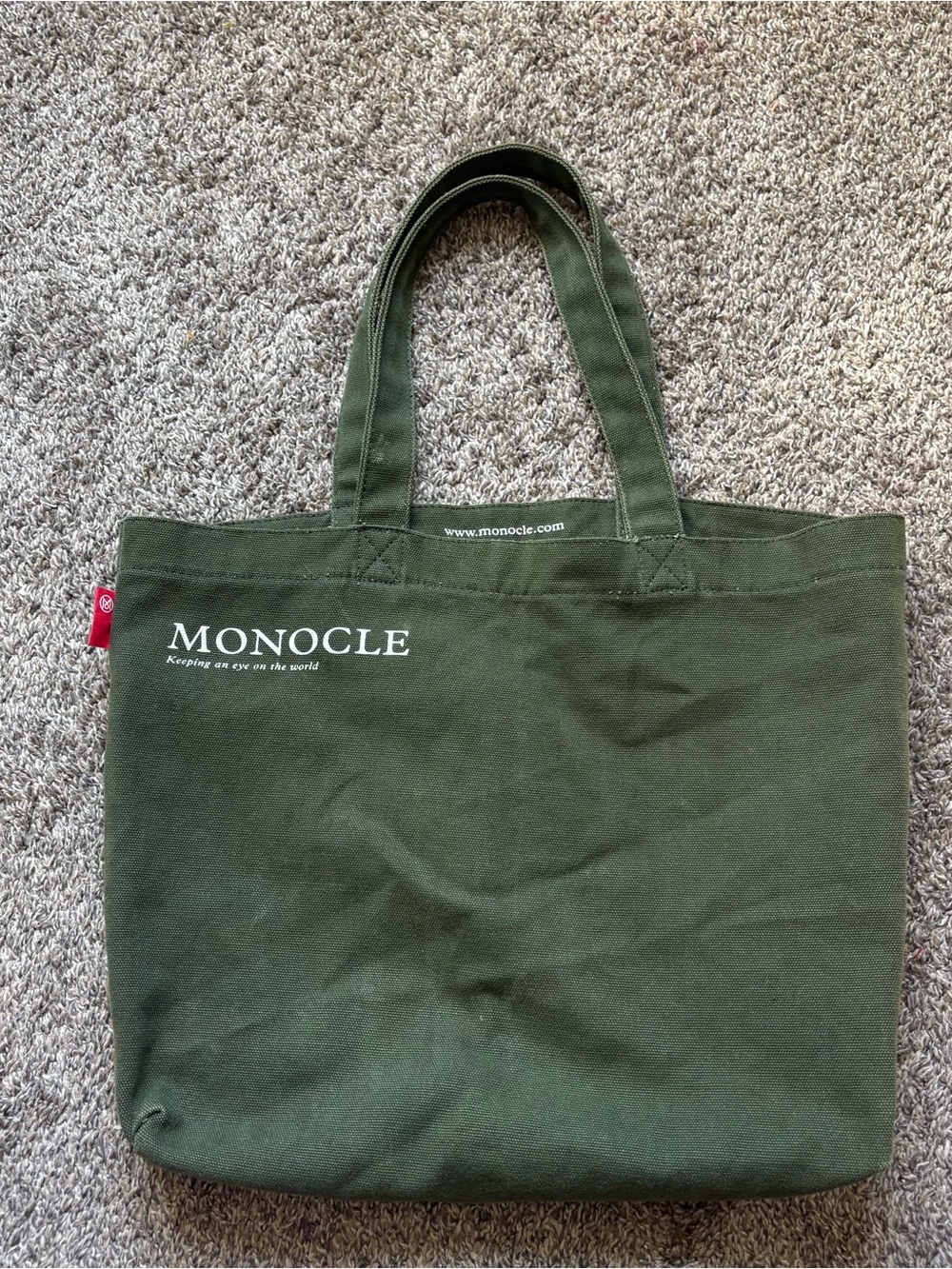 Monocle Heavy Cotton Canvas Tote Bag In Olive Green